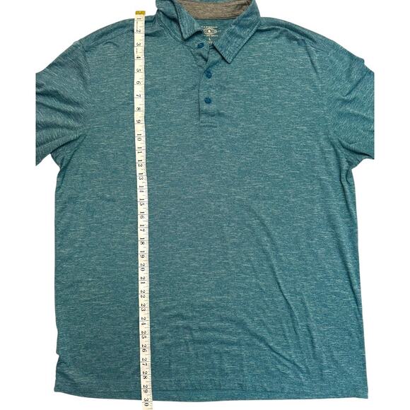 G.H. Bass & Co. Men’s Heather Teal Polo Shirt Size L Performance Stretch Casual - Picture 9 of 9